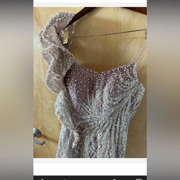 Catwalk Couture Beaded Evening Gown US 4 Prom Dress Pink Silver Formal Luxury - Picture 6 of 13